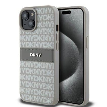 DKNY Leather Mono Stripe & Metal Logo - θήκη για Apple iPhone 15 - Διάφανο