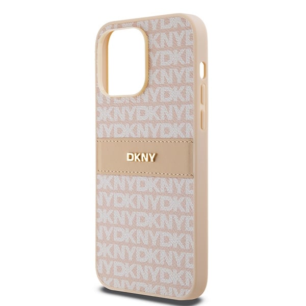 DKNY Leather Mono Stripe & Metal Logo - θήκη για Apple iPhone 14 Pro Max - Ροζ - Image 6