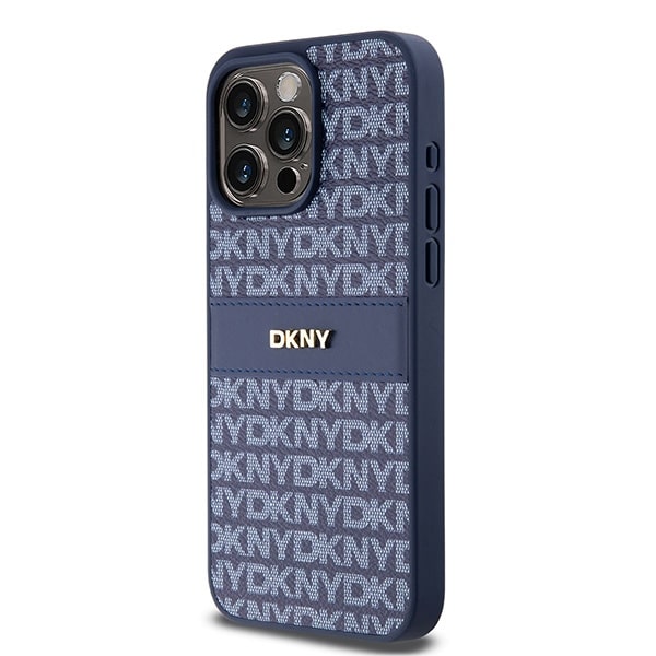 DKNY Leather Mono Stripe & Metal Logo - θήκη για Apple iPhone 15 Pro Max - Μπλε - Image 2