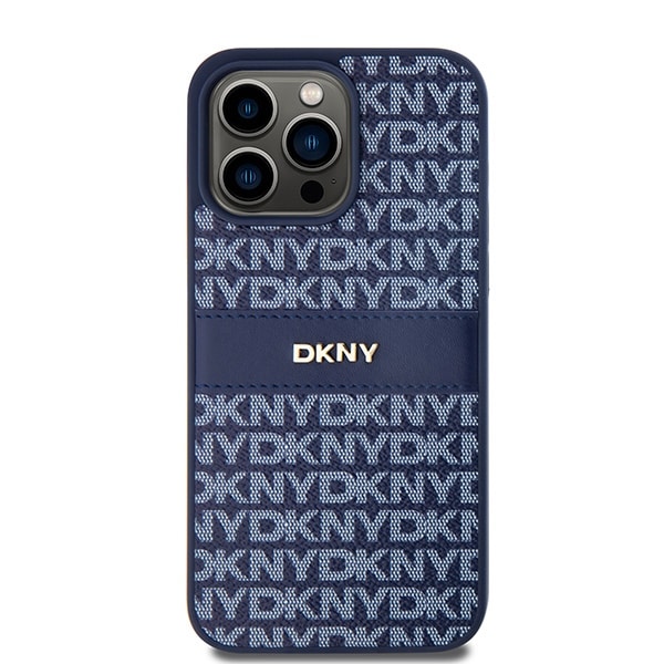 DKNY Leather Mono Stripe & Metal Logo - θήκη για Apple iPhone 15 Pro Max - Μπλε - Image 3