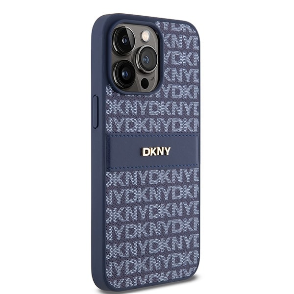 DKNY Leather Mono Stripe & Metal Logo - θήκη για Apple iPhone 15 Pro Max - Μπλε - Image 4