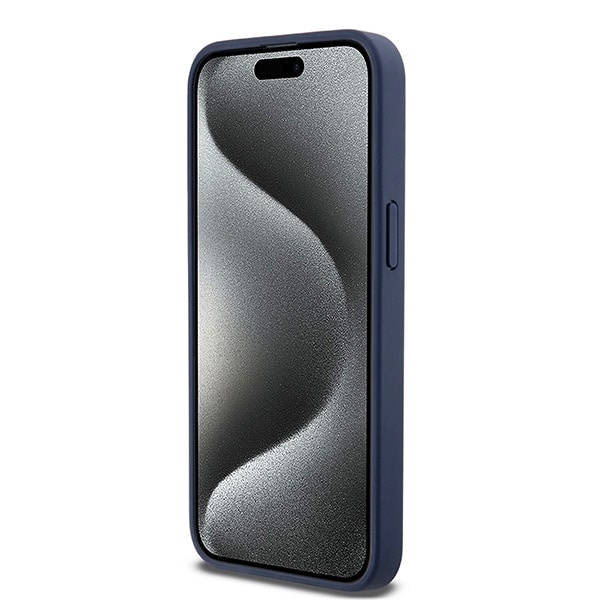 DKNY Leather Mono Stripe & Metal Logo - θήκη για Apple iPhone 15 Pro Max - Μπλε - Image 5