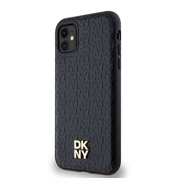 DKNY Leather Monogram Pattern Metal Logo MagSafe - θήκη για Apple iPhone 11 - Μαύρο - Image 2