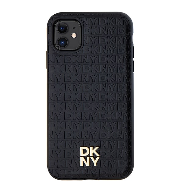 DKNY Leather Monogram Pattern Metal Logo MagSafe - θήκη για Apple iPhone 11 - Μαύρο - Image 3