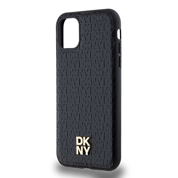 DKNY Leather Monogram Pattern Metal Logo MagSafe - θήκη για Apple iPhone 11 - Μαύρο - Image 6