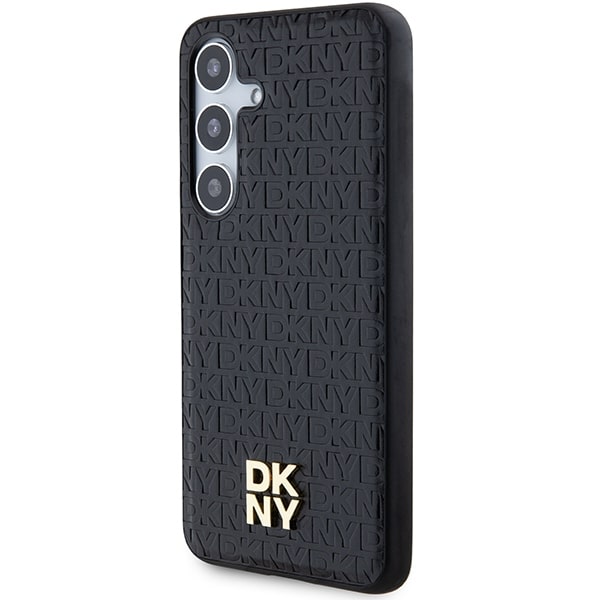 DKNY Leather Pattern Metal Logo MagSafe - θήκη για Samsung Galaxy S24 - Μαύρο - Image 2