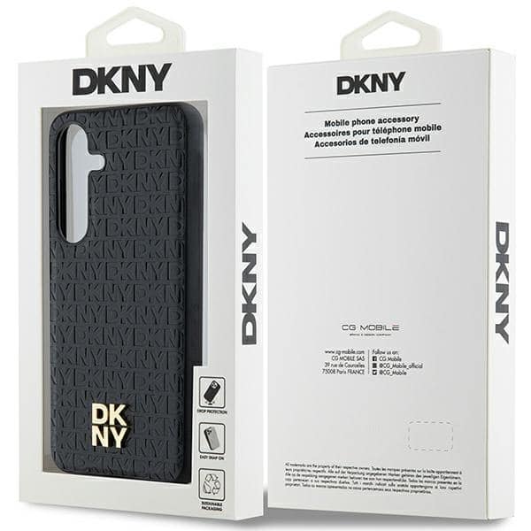 DKNY Leather Pattern Metal Logo MagSafe - θήκη για Samsung Galaxy S24 - Μαύρο - Image 8