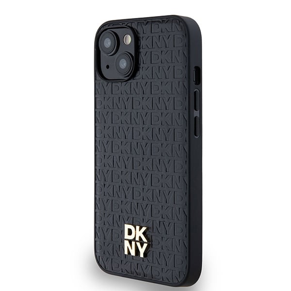 DKNY Leather Monogram Pattern Metal Logo MagSafe - θήκη για Apple iPhone 14 - Μαύρο - Image 2