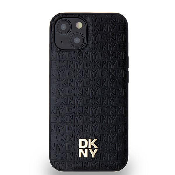 DKNY Leather Monogram Pattern Metal Logo MagSafe - θήκη για Apple iPhone 14 - Μαύρο - Image 3