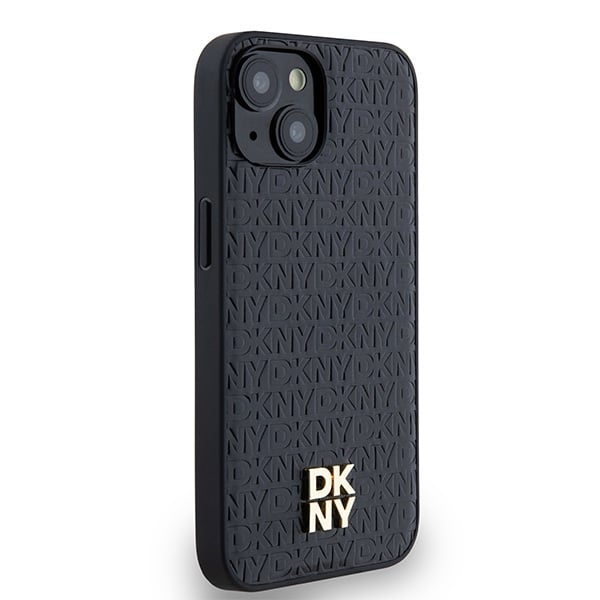 DKNY Leather Monogram Pattern Metal Logo MagSafe - θήκη για Apple iPhone 14 - Μαύρο - Image 4