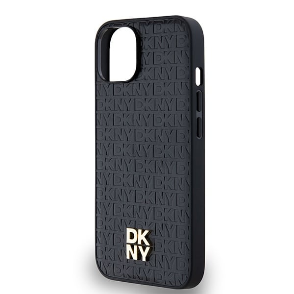 DKNY Leather Monogram Pattern Metal Logo MagSafe - θήκη για Apple iPhone 14 - Μαύρο - Image 6
