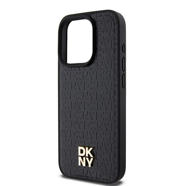 DKNY DKHMP15LPSHRPSK iPhone 15 Pro 6.1" μαύρο/black hardcase Leather Pattern Monogram Metal Logo MagSafe - Image 6