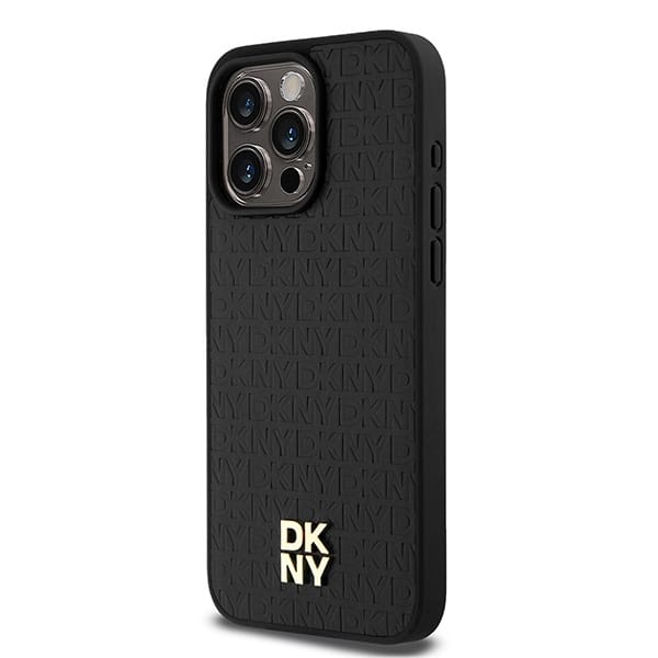 DKNY Leather Monogram Pattern Metal Logo MagSafe - θήκη για Apple iPhone 15 Pro Max - Μαύρο - Image 2