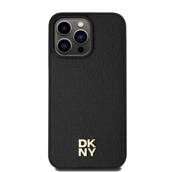 DKNY Leather Monogram Pattern Metal Logo MagSafe - θήκη για Apple iPhone 15 Pro Max - Μαύρο - Image 3