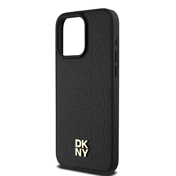 DKNY Leather Monogram Pattern Metal Logo MagSafe - θήκη για Apple iPhone 15 Pro Max - Μαύρο - Image 6