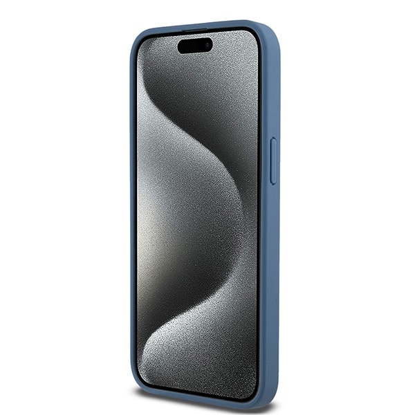 DKNY Leather Monogram Pattern Metal Logo MagSafe - θήκη για Apple iPhone 15 Pro Max - Μπλε - Image 5