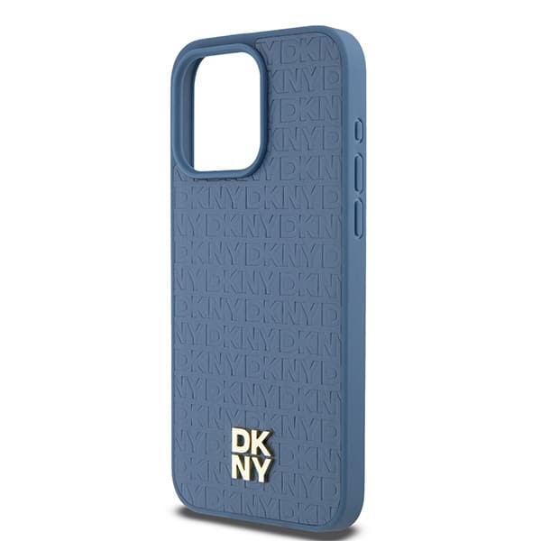 DKNY Leather Monogram Pattern Metal Logo MagSafe - θήκη για Apple iPhone 15 Pro Max - Μπλε - Image 6