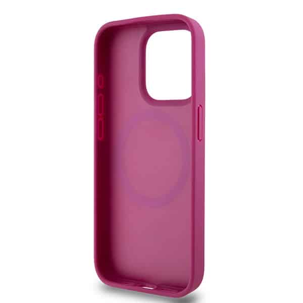 DKNY Leather Monogram Pattern Metal Logo MagSafe - θήκη για Apple iPhone 15 Pro - Ροζ - Image 7