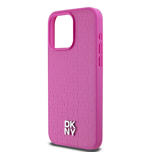 DKNY Leather Monogram Pattern Metal Logo MagSafe - θήκη για Apple iPhone 15 Pro Max - Ροζ - Image 6