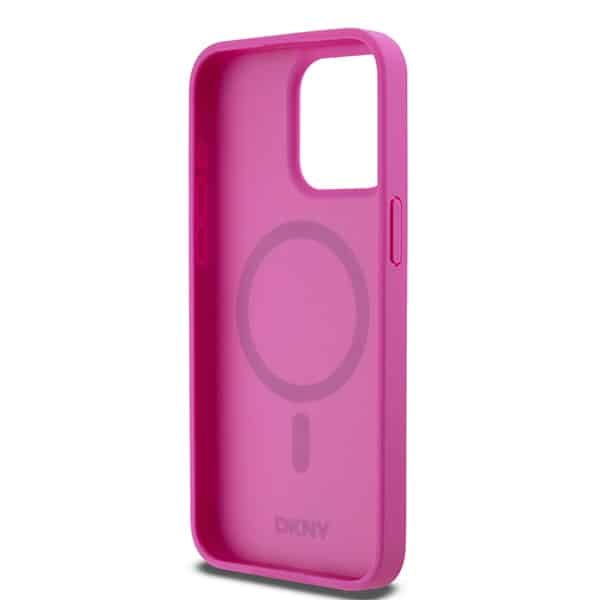 DKNY Leather Monogram Pattern Metal Logo MagSafe - θήκη για Apple iPhone 15 Pro Max - Ροζ - Image 7