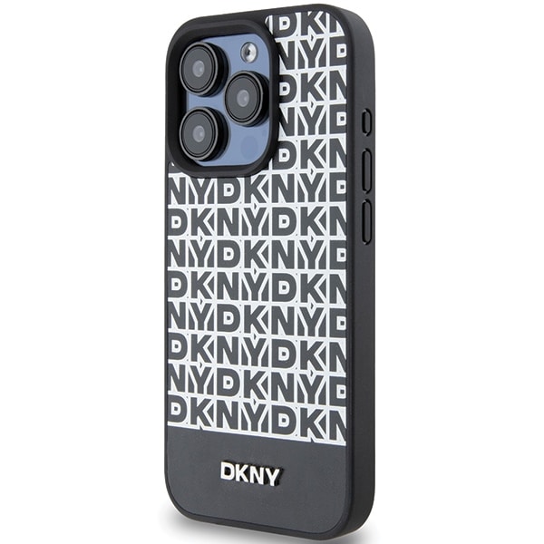 DKNY Leather Printed Pattern Metal Logo Magsafe - θήκη για Apple iPhone 15 Pro - Μαύρο - Image 2
