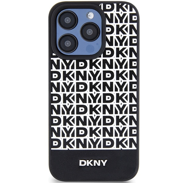 DKNY Leather Printed Pattern Metal Logo Magsafe - θήκη για Apple iPhone 15 Pro - Μαύρο - Image 3