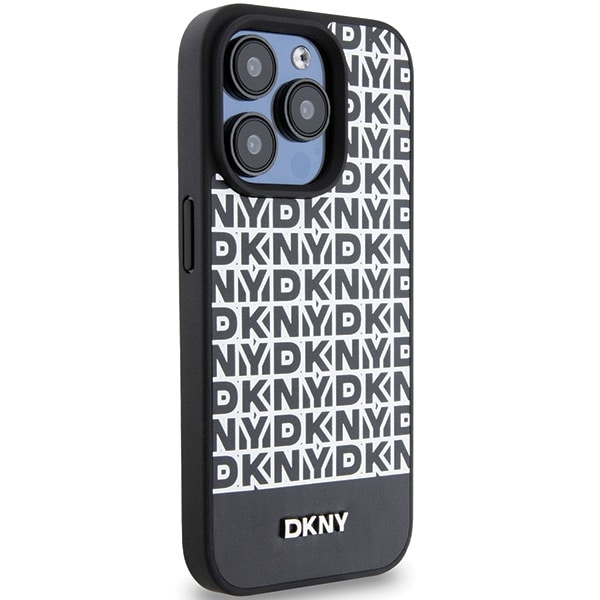 DKNY Leather Printed Pattern Metal Logo Magsafe - θήκη για Apple iPhone 15 Pro - Μαύρο - Image 4