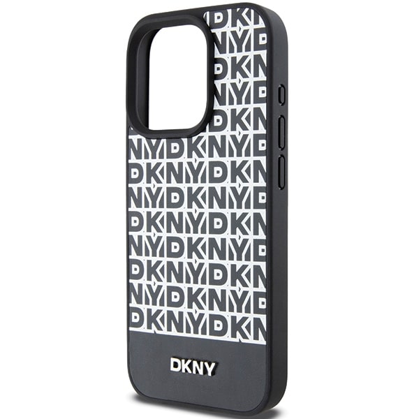 DKNY Leather Printed Pattern Metal Logo Magsafe - θήκη για Apple iPhone 15 Pro - Μαύρο - Image 6