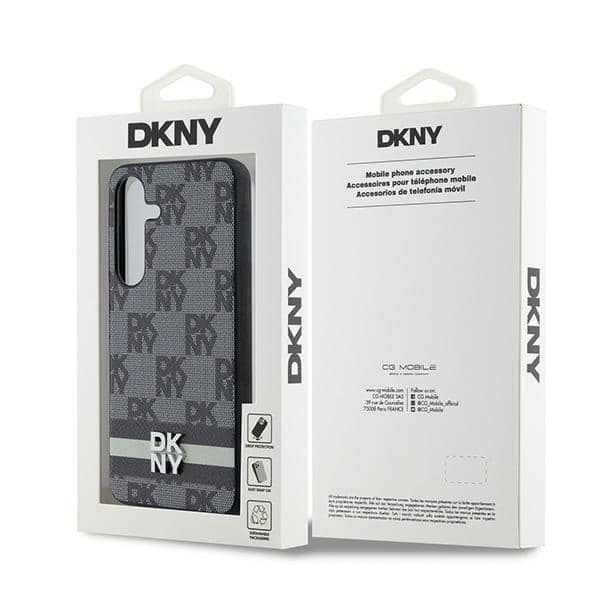 DKNY Leather Checkered Mono Pattern & Printed - θήκη για Samsung Galaxy S24 - Μαύρο - Image 8