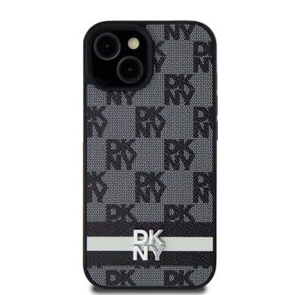DKNY Leather Checkered Mono Pattern & Printed - θήκη για Samsung Galaxy S24+ - Μαύρο