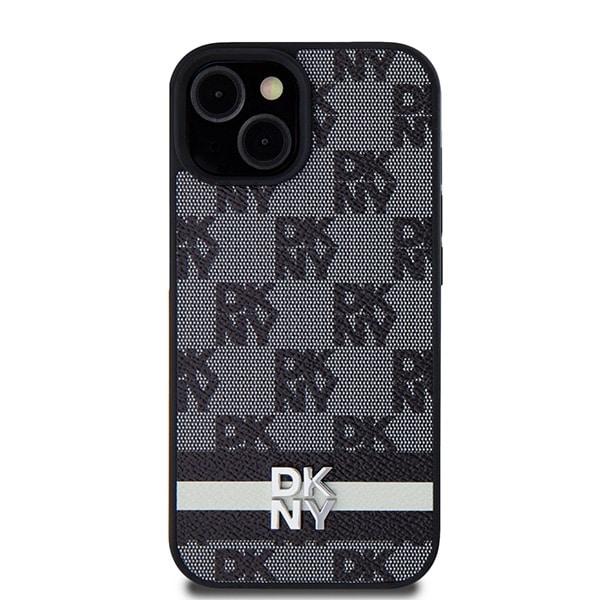 DKNY Leather Checkered Mono Pattern & Printed - θήκη για Apple iPhone 14 - Μαύρο - Image 3