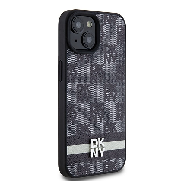 DKNY Leather Checkered Mono Pattern & Printed - θήκη για Apple iPhone 14 - Μαύρο - Image 4