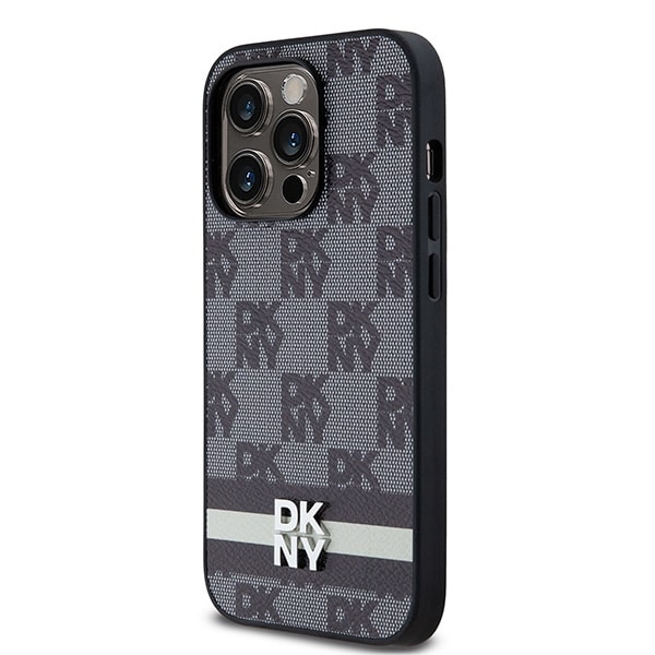 DKNY Leather Checkered Mono Pattern & Printed - θήκη για Apple iPhone 14 Pro - Μαύρο - Image 2