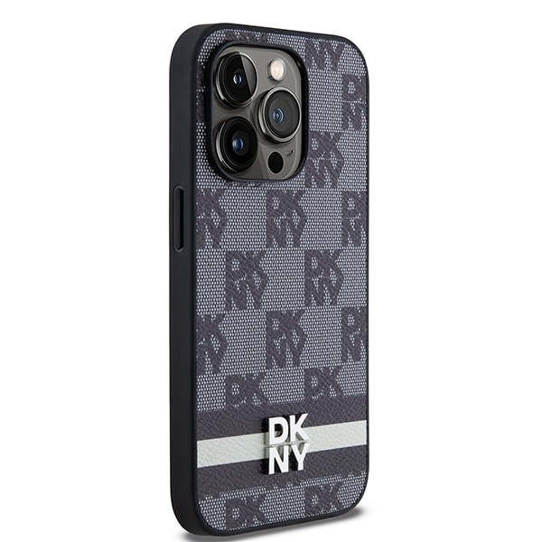 DKNY Leather Checkered Mono Pattern & Printed - θήκη για Apple iPhone 14 Pro - Μαύρο - Image 4