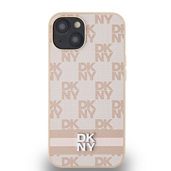 DKNY Leather Checkered Mono Pattern & Printed - θήκη για Apple iPhone 14 - Ροζ - Image 3