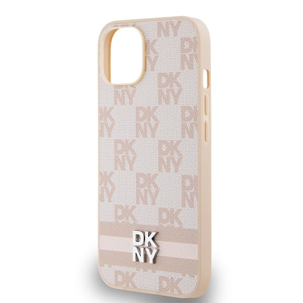 DKNY Leather Checkered Mono Pattern & Printed - θήκη για Apple iPhone 14 - Ροζ - Image 6