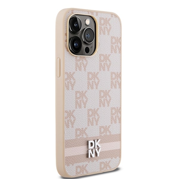 DKNY Leather Checkered Mono Pattern & Printed - θήκη για Apple iPhone 14 Pro Max - Ροζ - Image 4