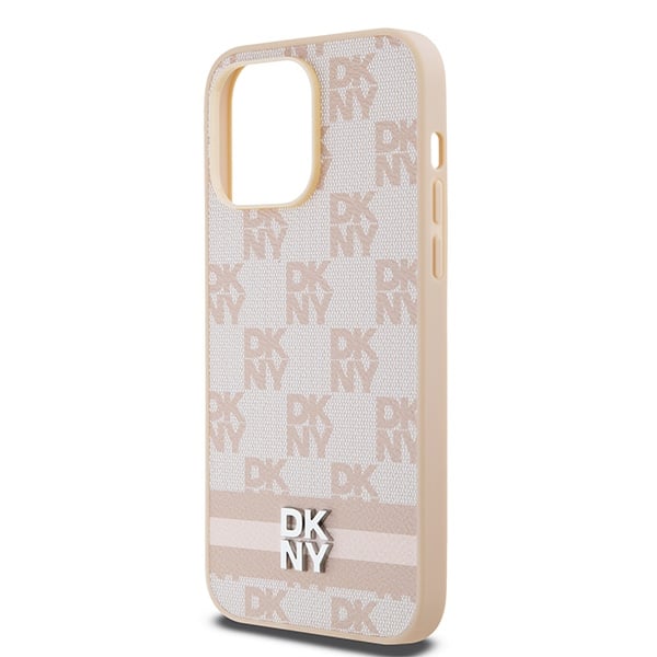 DKNY Leather Checkered Mono Pattern & Printed - θήκη για Apple iPhone 14 Pro Max - Ροζ - Image 6
