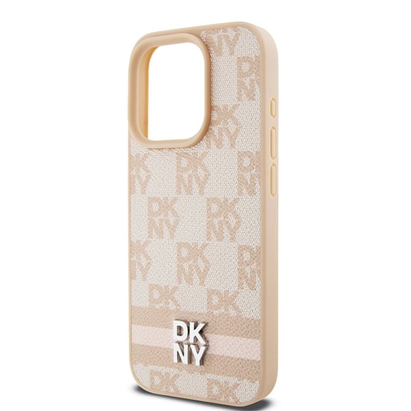 DKNY Leather Checkered Mono Pattern & Printed - θήκη για Apple iPhone 15 Pro Max - Ροζ - Image 6