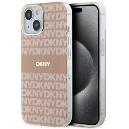 DKNY IML Mono & Stripe - θήκη για Apple iPhone 15 Plus / 14 - Ροζ