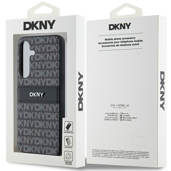 DKNY Leather Mono Stripe & Metal Logo - θήκη για Samsung Galaxy S24 - Μαύρο - Image 8