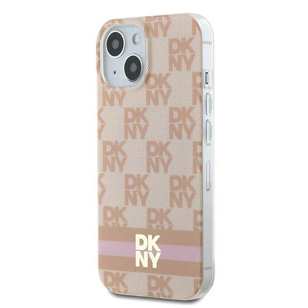 DKNY IML Checkered Mono Pattern & Printed Stripes - θήκη για Apple iPhone 15 / 14 13 - Ροζ - Image 2