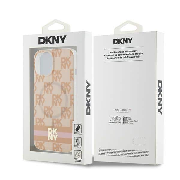 DKNY IML Checkered Mono Pattern & Printed Stripes - θήκη για Apple iPhone 15 / 14 13 - Ροζ - Image 8