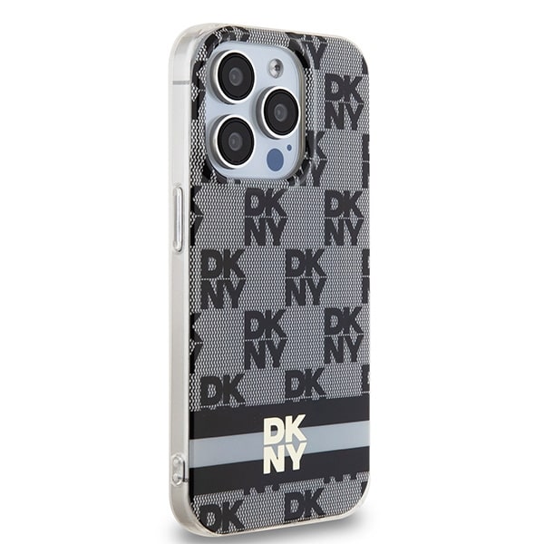 DKNY IML καρό μονοχρωματικό μοτίβο & τυπωμένες ρίγες - θήκη για Apple iPhone 14 Pro - Μαύρο - Image 4