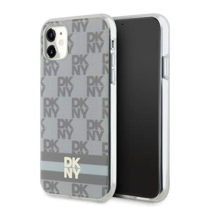 DKNY IML Checkered Mono Pattern & Printed Stripes MagSafe - θήκη για Apple iPhone 11 - Μπεζ
