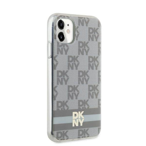 DKNY IML Checkered Mono Pattern & Printed Stripes MagSafe - θήκη για Apple iPhone 11 - Μπεζ - Image 4
