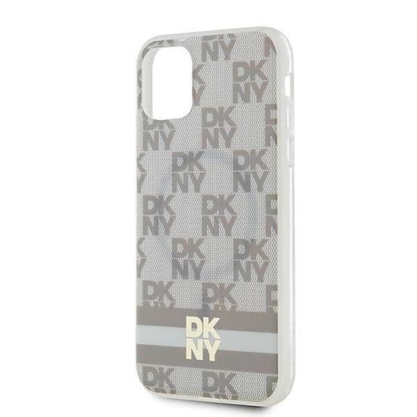 DKNY IML Checkered Mono Pattern & Printed Stripes MagSafe - θήκη για Apple iPhone 11 - Μπεζ - Image 6