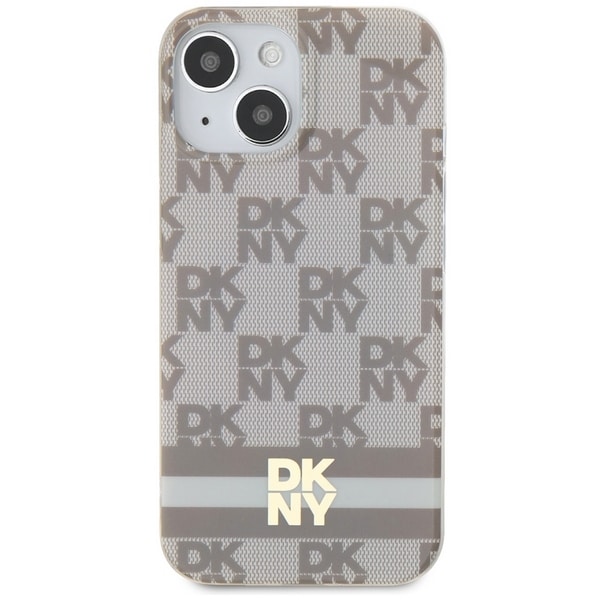 DKNY IML Checkered Mono Pattern & Printed Stripes - θήκη για Apple iPhone 14 / 15 13 - Μπεζ - Image 3