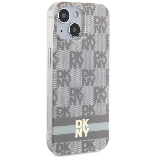 DKNY IML Checkered Mono Pattern & Printed Stripes - θήκη για Apple iPhone 14 / 15 13 - Μπεζ - Image 4