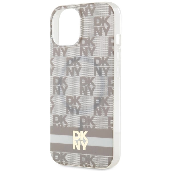 DKNY IML Checkered Mono Pattern & Printed Stripes - θήκη για Apple iPhone 14 / 15 13 - Μπεζ - Image 6